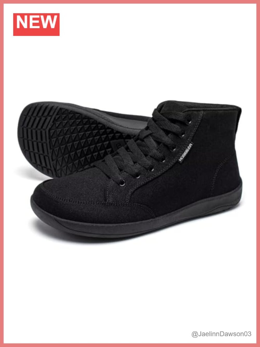 Barefoot Wide Toe Box High Top Canvas Sneakers Lace Up Athletic Walking Shoes
